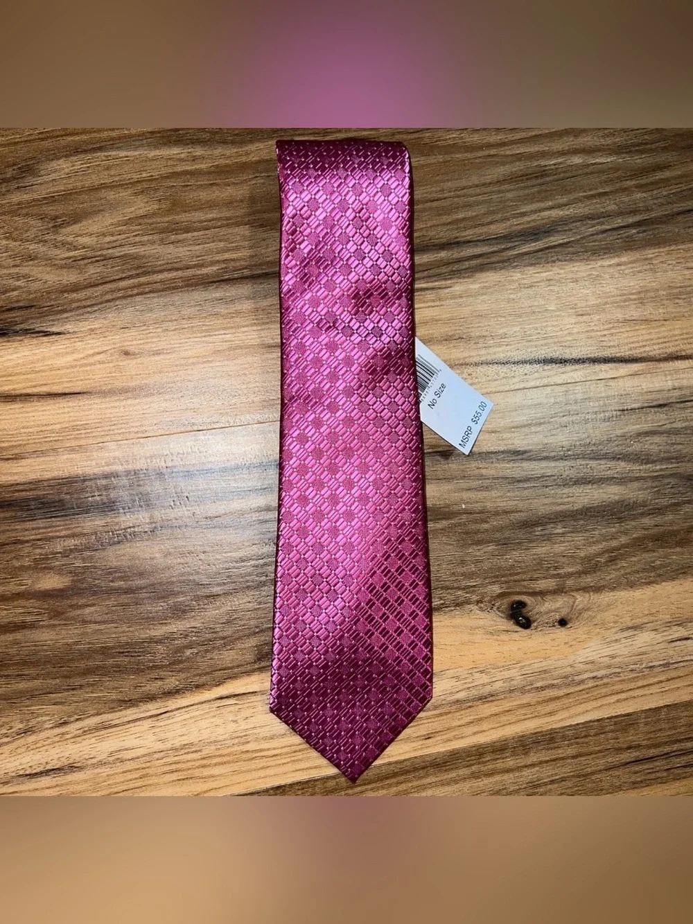 Perry Ellis Men's Kimball Micro-Dot Tie Berry New with Tags- MSRP $55